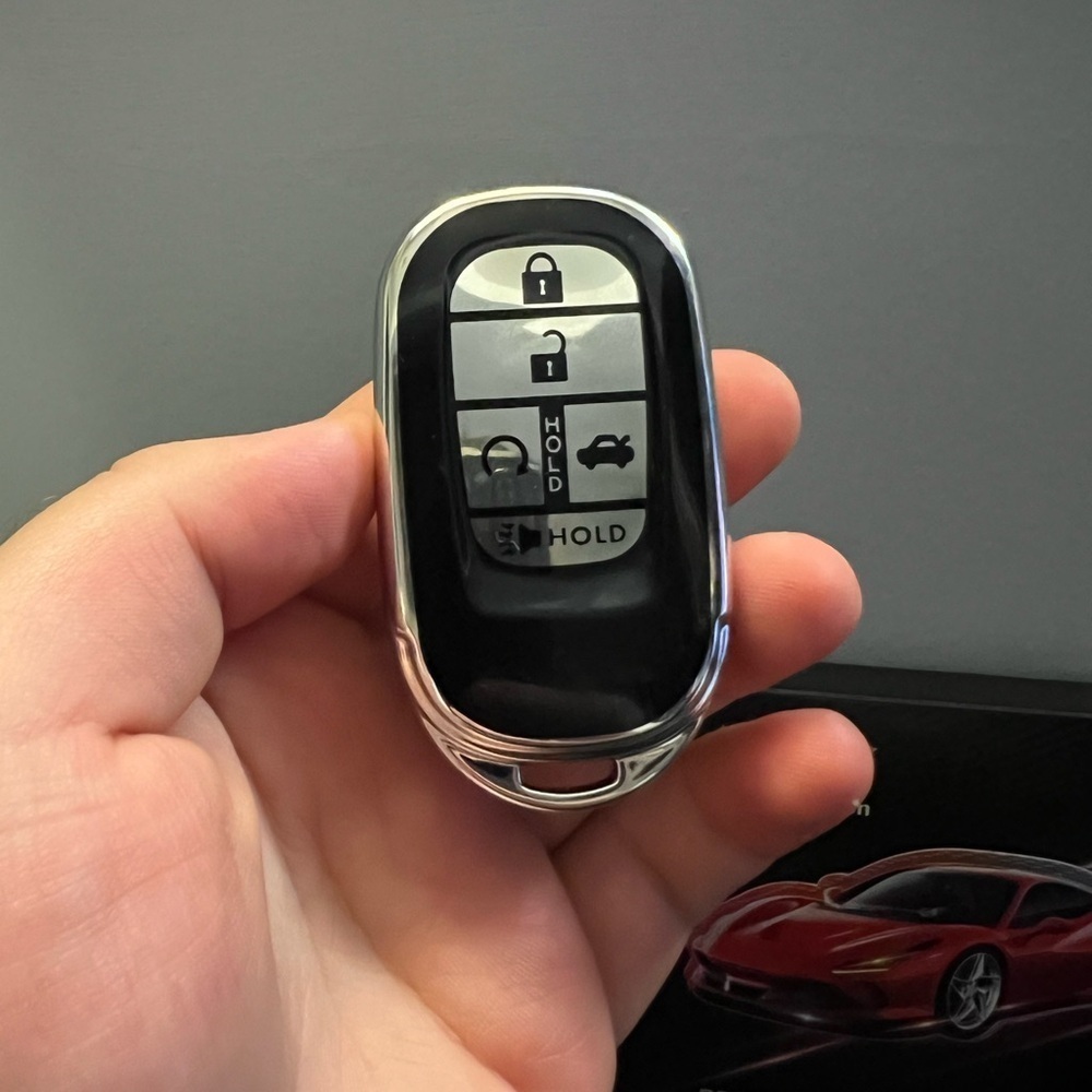 Black Car Key Fob with Silver Trim